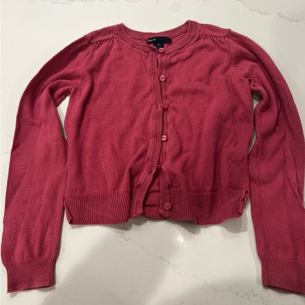 Gap kids girls pink sweater cardigan size small (6-7)